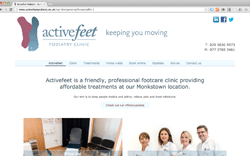 Link to sample ETINU web site - Activefeet Podiatry