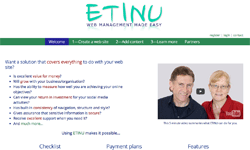 Link to ETINU, web content and user management system